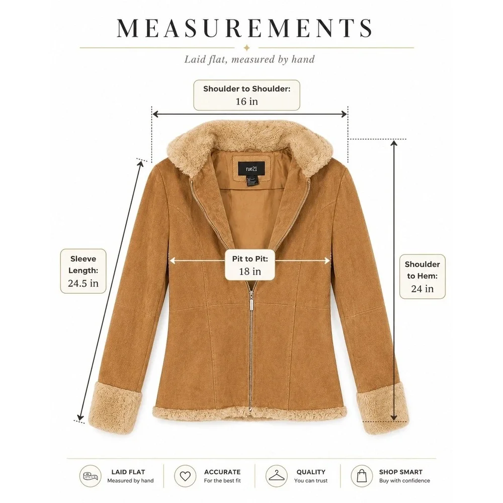 Womens Medium Genuine Leather Suede Jacket Y2K Shearling Penny Lane Funnel Neck